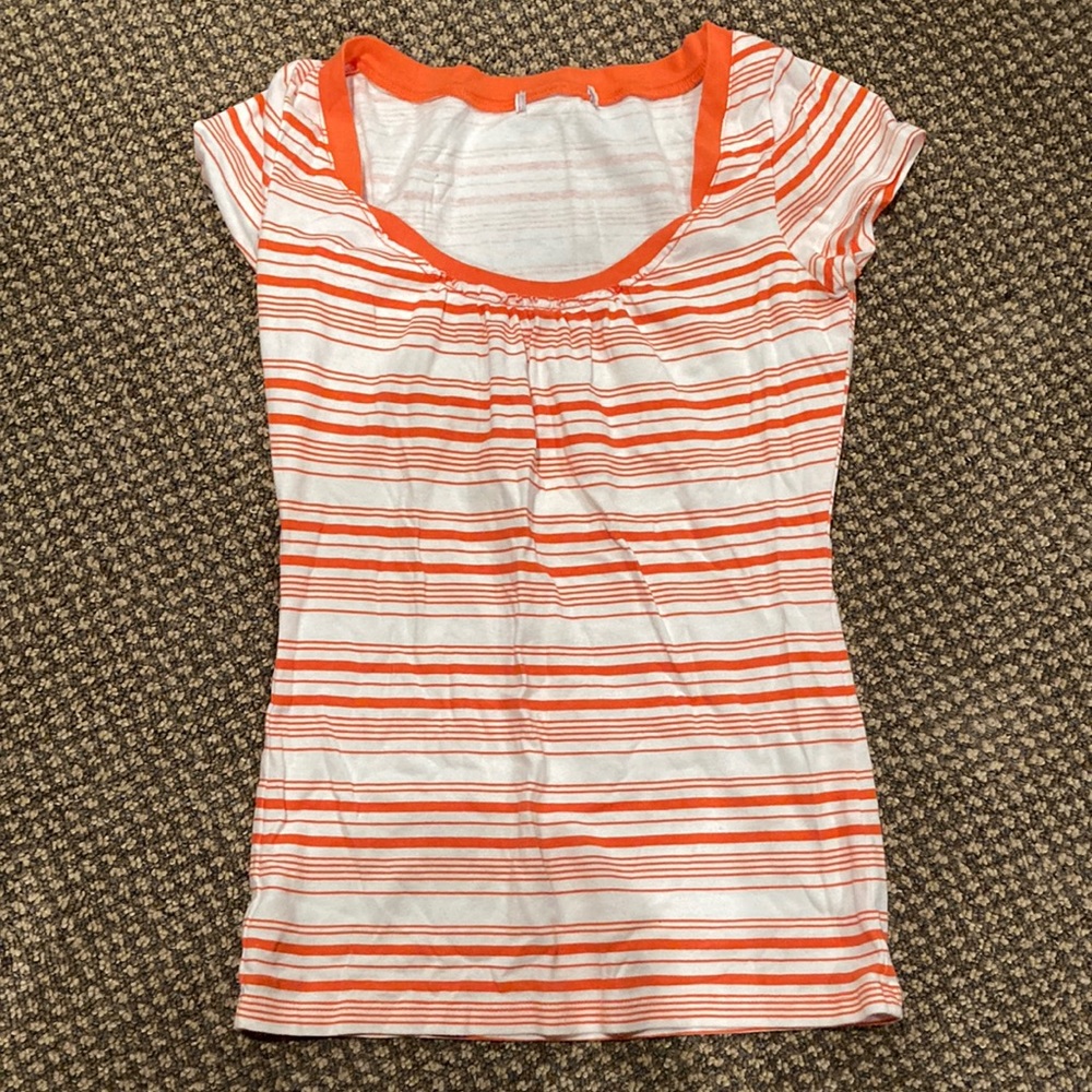 Orange & White Striped Shirt